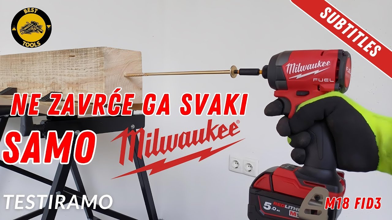 MILWAUKEE M18 FID3 FUEL UDARNI ODVIJAČ RECENZIJA TEST 4K SUBTITLES
