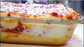 طريقة عمل#لازانيا باللحم المفروم والجبن على الطريقة الايطالية بكل اسرارها أطيب  أكلة Lasagna Recipe#