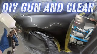 Pro painting with a budget gun at home. #autopaint #clearcoat