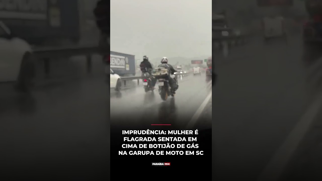 IMPRUDÊNCIA: MULHER É FLAGRADA SENTADA EM CIMA DE BOTIJÃO DE GÁS NA GARUPA DE MOTO EM SC