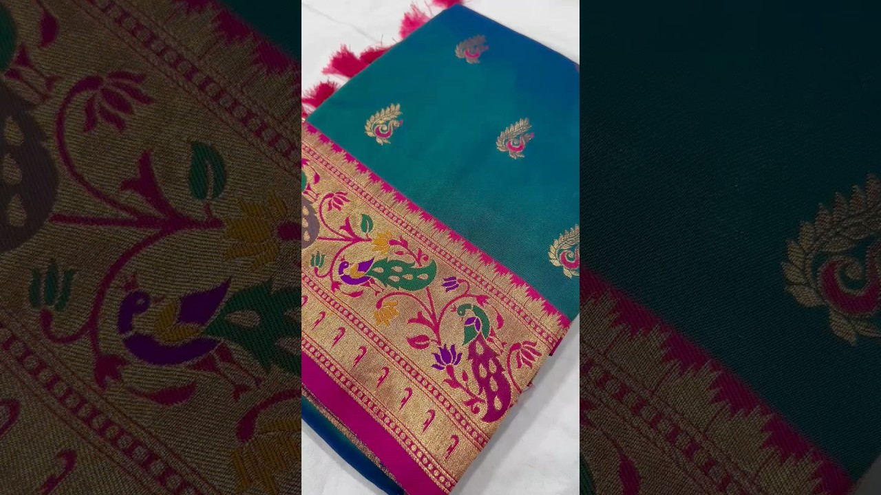Soft Meenkari Zari Weaving Paithani Silk Saree