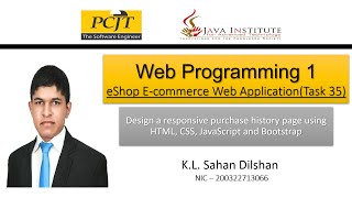 Web Project Task 35 | 1st Year | Semester 01 | Java Institute | K.L. Sahan Dilshan Wealth