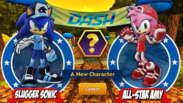 Sonic Dash - Slugger Sonic vs All-Star Amy New Characters Unlocked Fully Upgraded - All Characters