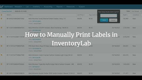 How to Manually Print Labels in InventoryLab