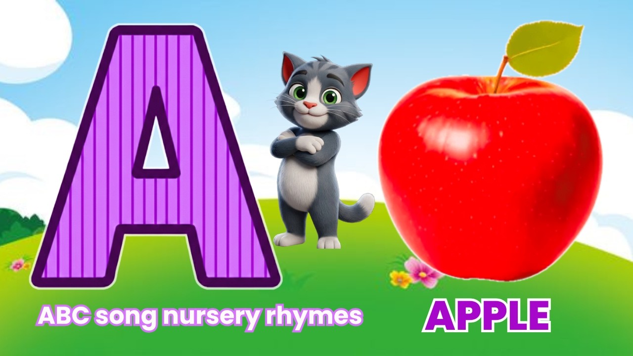 A for apple | abcd | Learn Alphabet | A to Z ABC phonics song nursery ...