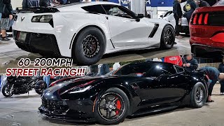 1100+HP Corvettes go STREET RACING! + Turbo Mustang, S1000RR, 900HP ZL1 \& MORE!!!