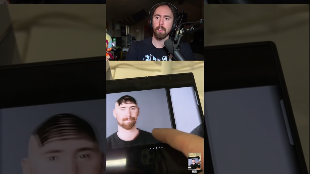 Galaxy AI fixes Asmongold's hairline 