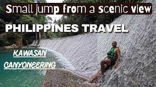 Small jump from a scenic view | Kawasan Canyoneering | Day trip from Cebu | Philippines
