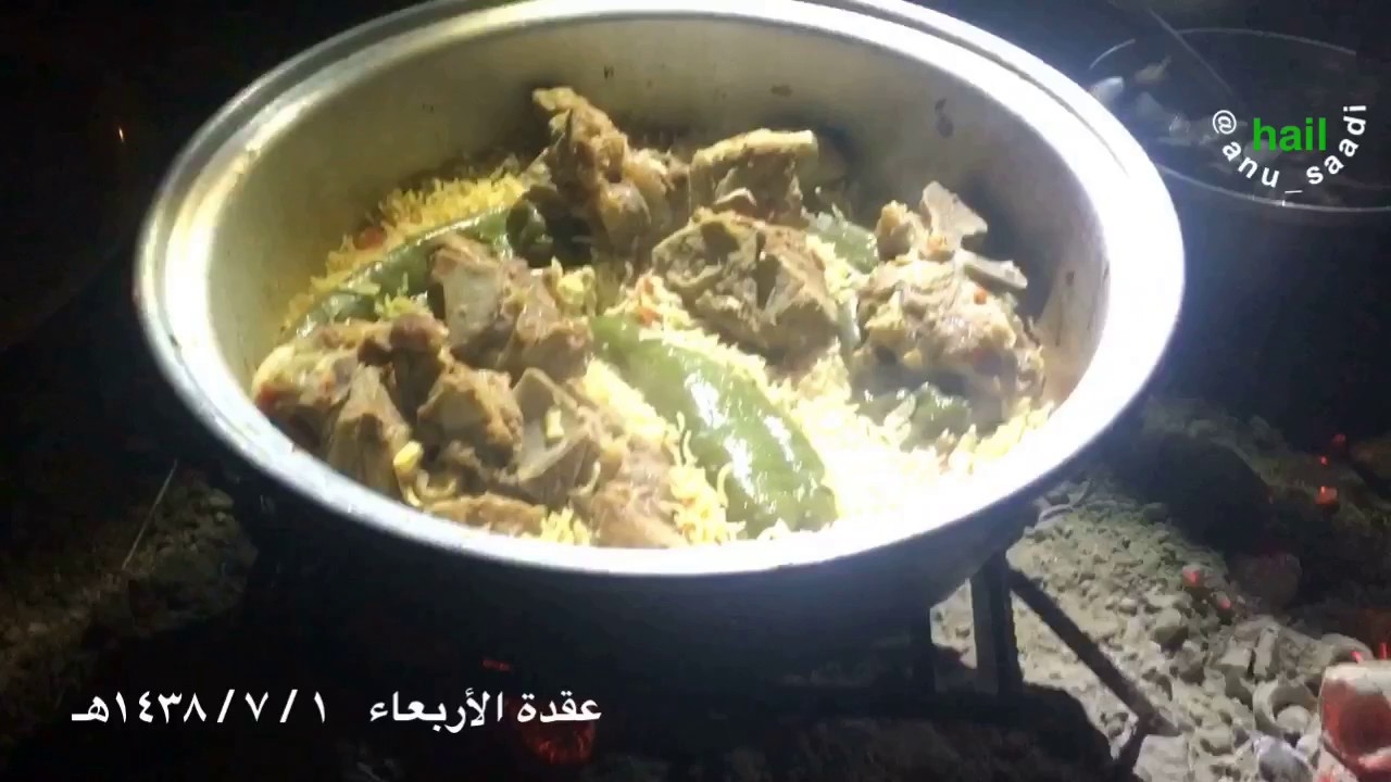 كبسة لحم حاشي لباني على النار