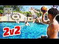 Crazy 2v2 Pool Mini Basketball Game + Trick Shots!