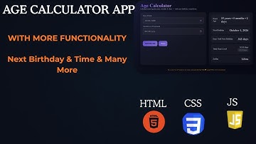 Age Calculator using HTML CSS JavaScript | Exact Age, Next Birthday & Zodiac Sign | Mini Web App