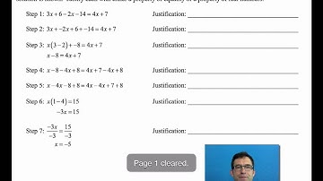 Common Core Algebra I.Unit #2.Lesson #4.Justifying Steps in Solving an Equation