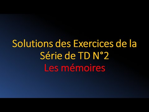 Solutions des Exercices de la série de TD N° 2.