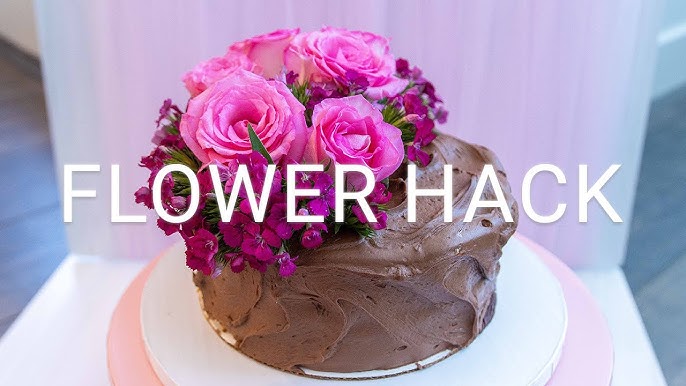 CAKE FLOWERS! How to wire and tape fresh flowers using Parafilm tape. 