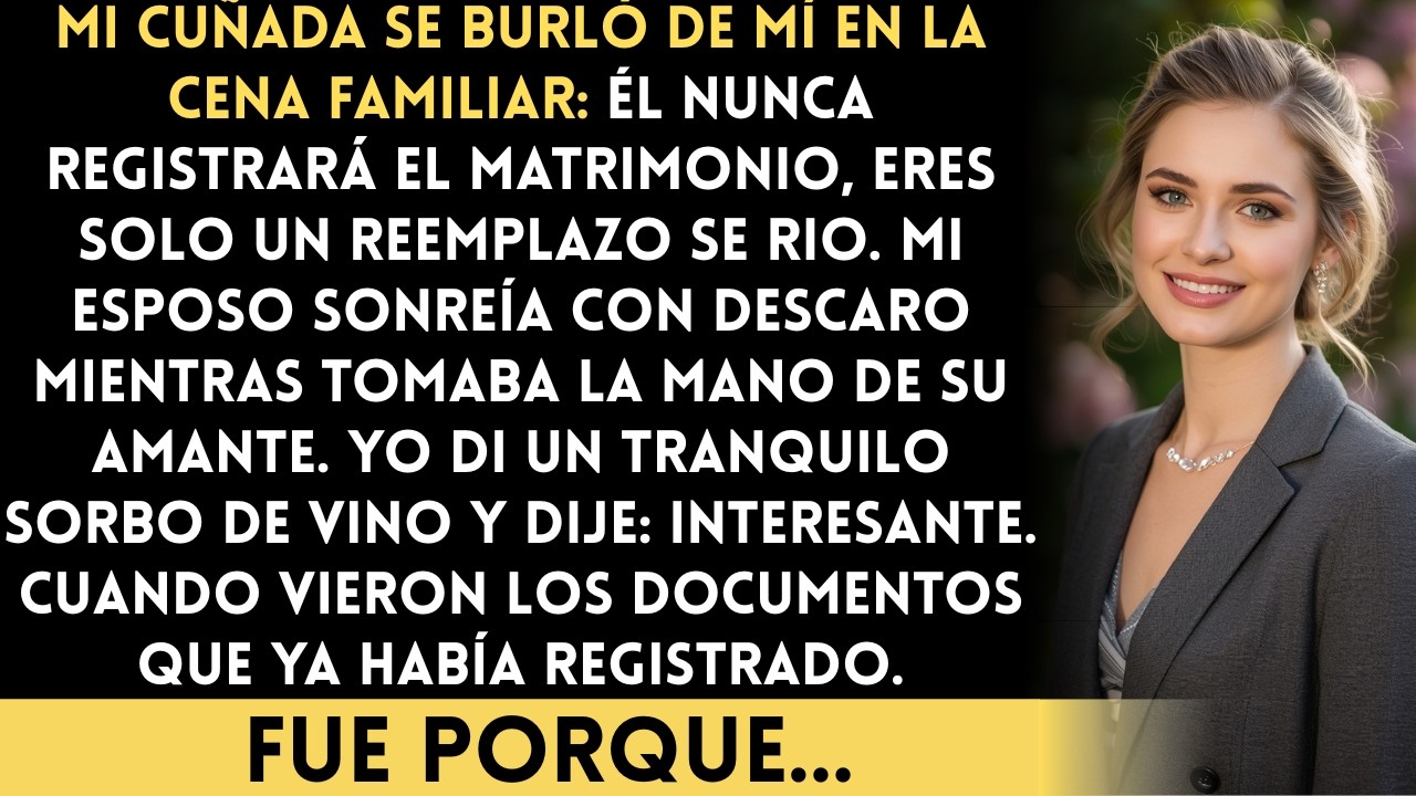 Mi cuñada se burló: Él nunca registrará el matrimonio… pero no sabía que yo ya lo había hecho...
