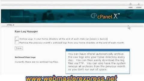 cPanel Tutorials - Raw Log Manager