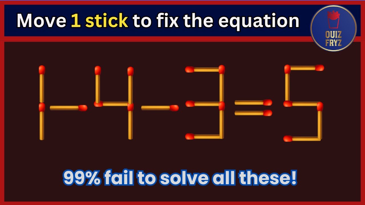 Can You Solve? - The ultimate Matchstick Puzzle Challenge! #maths #iqtest  #mathstricks #quiz