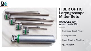 FIBER OPTIC Laryngoscope Miller Sets & HANDLES EMT Anesthesia Kit