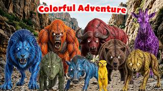 Safari Animals Colorful Adventure 🐯 Animal Videos for Toddlers 🎨 LittleKidsTV