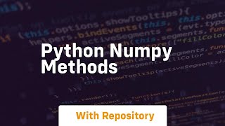 python numpy methods