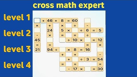sloving riddle cross math expert level 1 level 2 level 3 level 4
