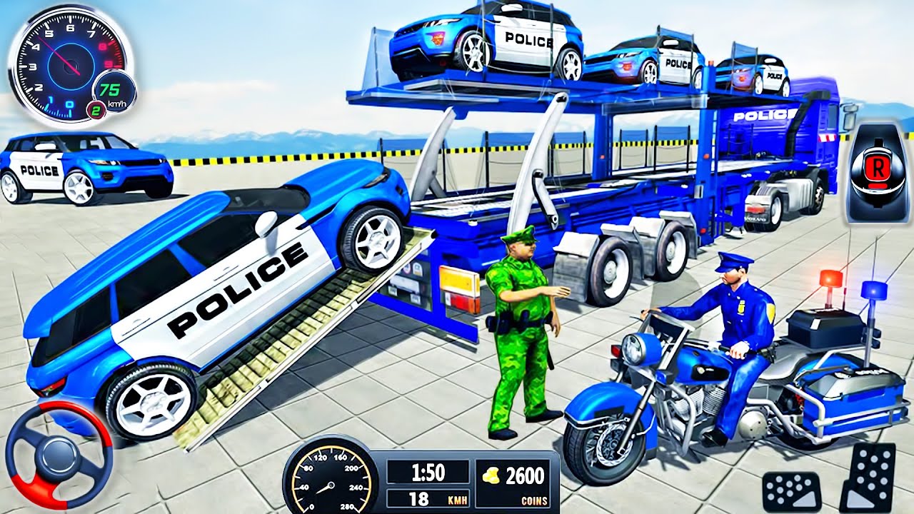 Police Car Cargo Transport Simulator 3D - US Truck Transporter Trailer Driver - Android GamePlay #2