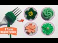 4 Tricks Easy Woolen Flowers with Fork - Hand Embroidery