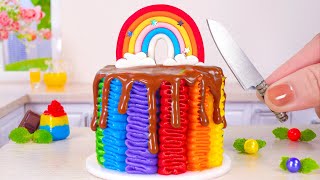 Amazing Rainbow Chocolate Cake 🌈 Satisfying Miniature Rainbow Cake Decorating | Best Of Tiny Cakes