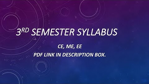 3rd semester syllabus of civil engineering AKU || AKU SYLLABUS || PDF IN DESCRIPTION BOX.||