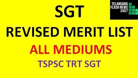 TSPSC TRT SGT REVISED MERIT LIST 2018