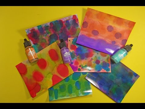 Backgrounds w/ Alcohol Inks on Glossy Photo Paper & Ranger Alcohol Ink Paper