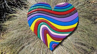 Multi Coloured Wooden Heart ..scroll saw, router project..