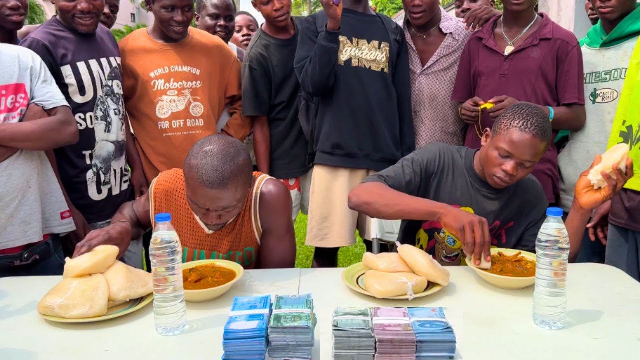 EATING CHALLENGE: WHO WILL DEVOUR 5 FUFU + OGBONO FASTEST – WINNER CLAIMS 100 DOLLARS CASH