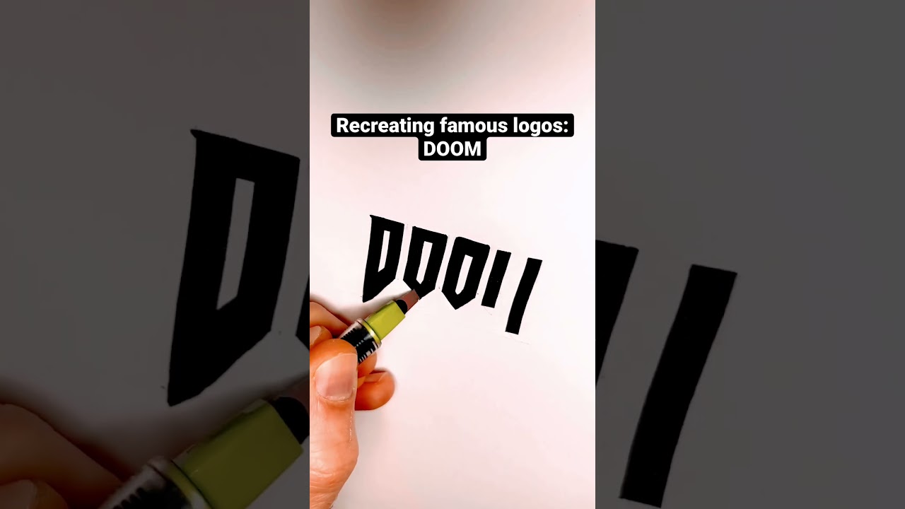 Writing the DOOM logo with calligraphy  