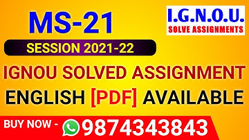 MS-21 Solved Assignment 2021-22 in English, MS 21 Solved Assignment 2022, MS-21 Assignment