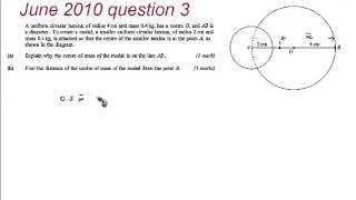 FMSP Revision: AQA M2 June 2010 qn 3 Centre of Mass
