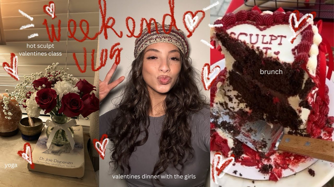 weekend vlog | valentines dinner with the girls, brunch & yoga ❤️ 