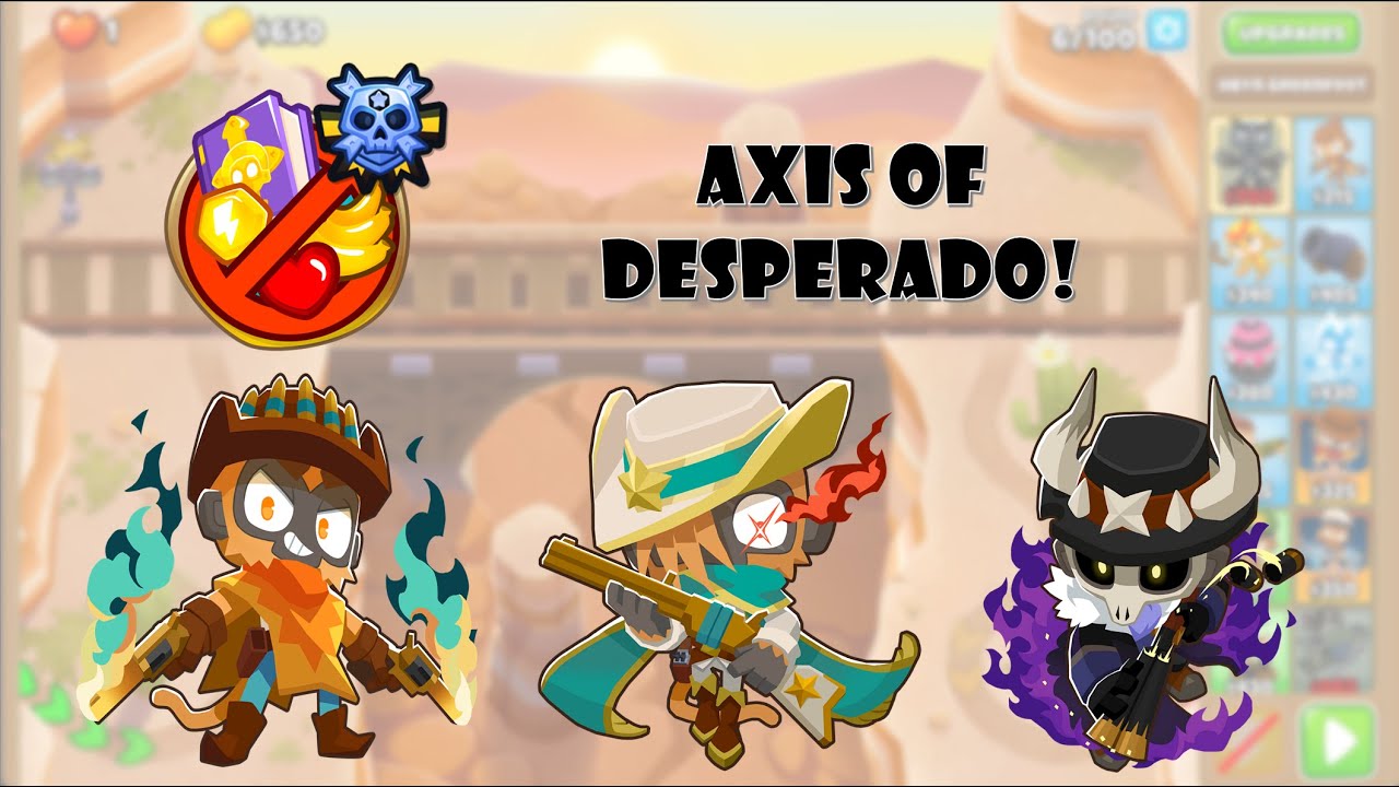 BTD6 Sunset Gulch Chimps Black Border with Axis of Desperado!