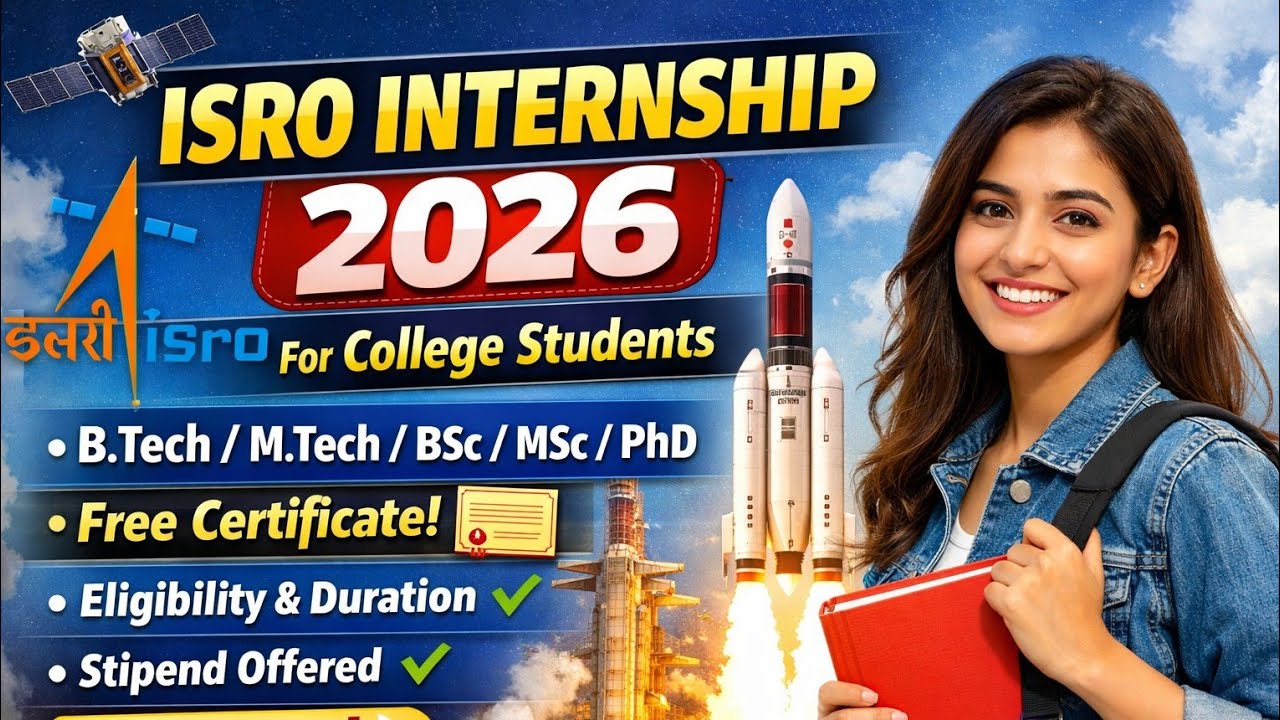 ISRO Internship 2026 | Free Internship for College Students 2026 | Internship for Btech Students