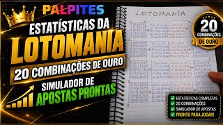 20 COMBINAÇÕES de OURO LOTOMANIA 🎯