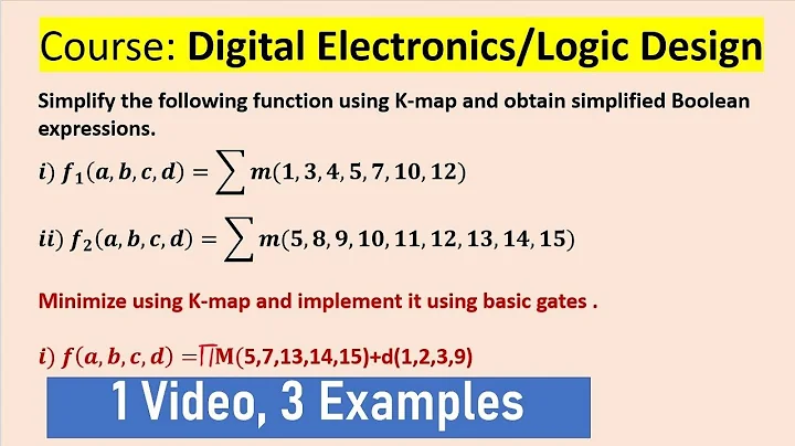 Simplification of Boolean expressions using Kmap.