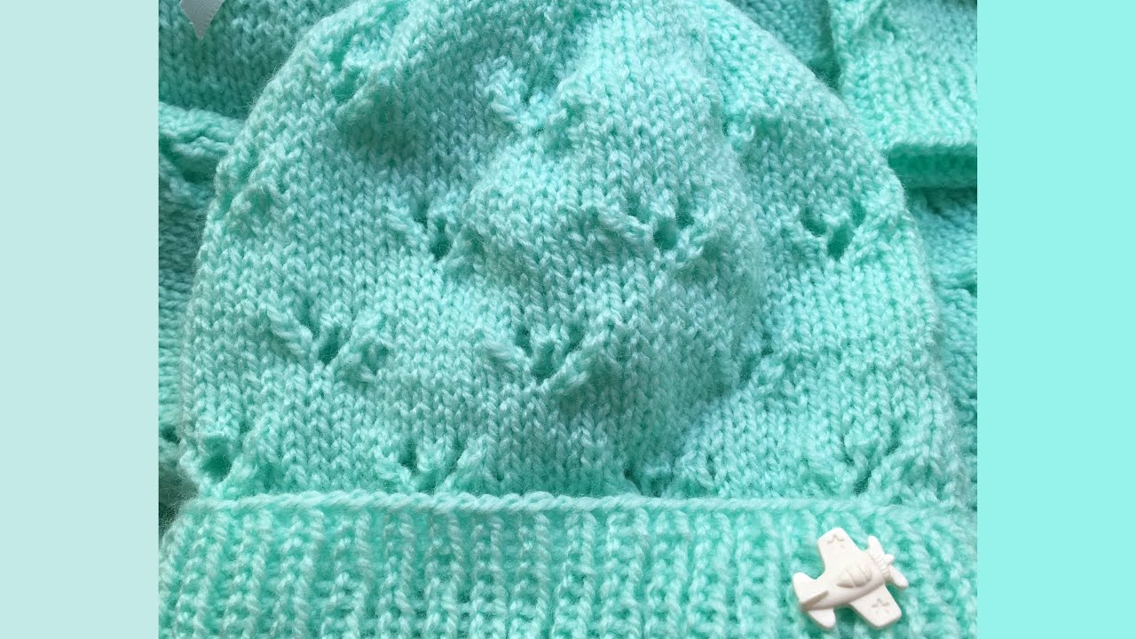 GORRO DE BEBÊ EM TRICÔ -PONTO VEZINHO