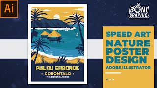 Poster Design Speed Art | Adobe Illustrator | Pulau Saronde
