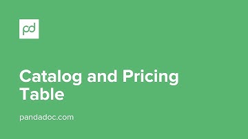 PandaDoc 102 - Catalog and Pricing Table