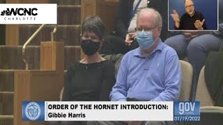 Gibbie Harris honored, inducted into Order of the Hornet