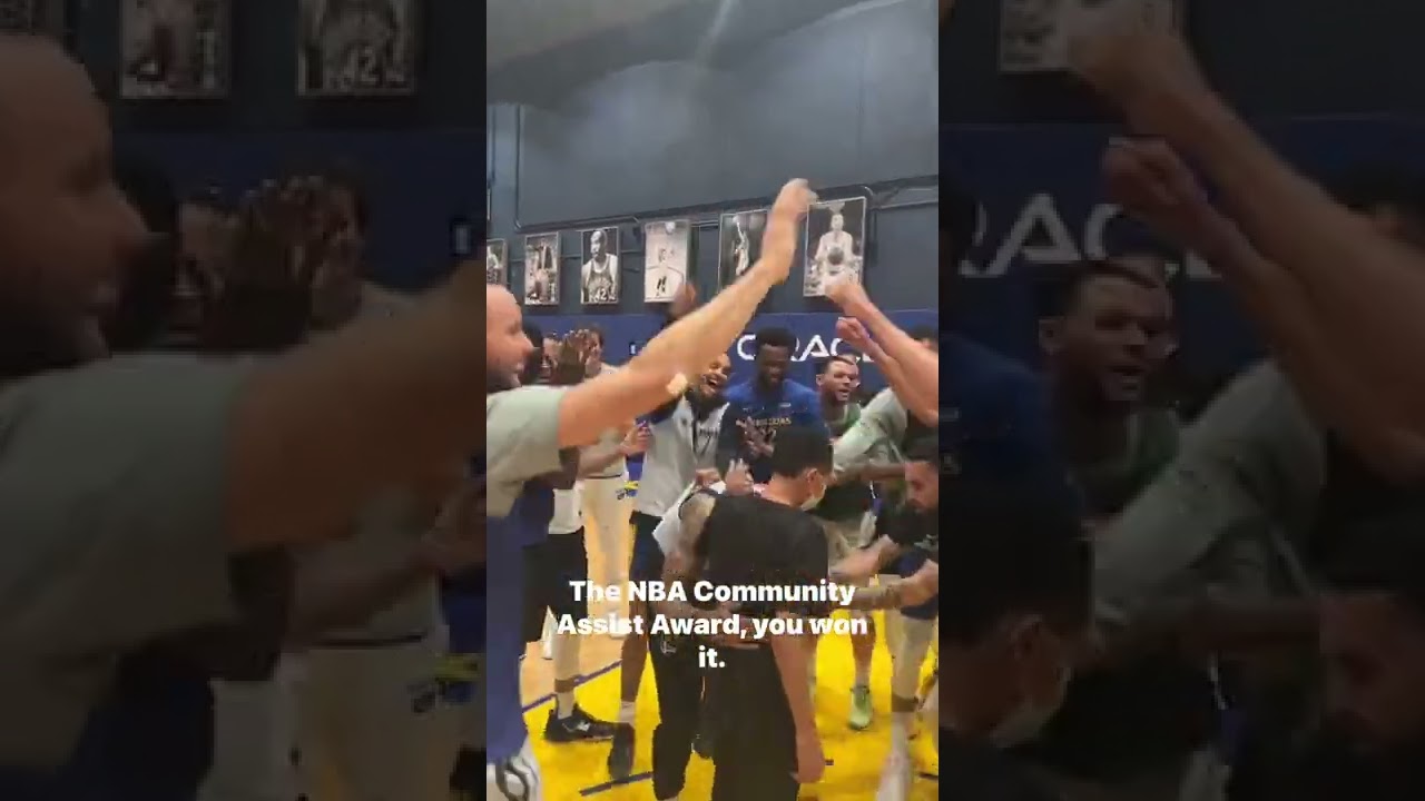 Warriors were HYPED for Gary Payton II after winning the NBA's Community Assist Award 👏 | #shorts