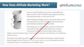 AFFILORAMA AFFILIATE MARKETING, Training Software & Support
