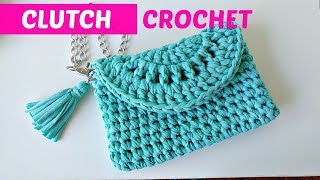 Clutch a crochet o bolso de mano fácil