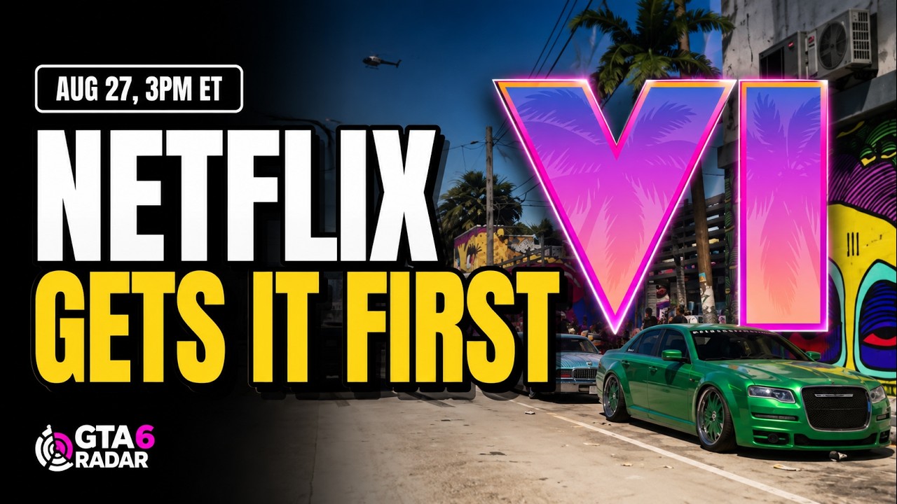 GTA 6 Radar video thumbnail: the six hour gap between the GTA 6 Extended Look premiering on Netflix and arriving on Rockstar's own YouTube channel
