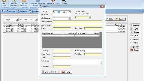 Cara Input Data Pinjaman Dengan Jaminan Sertifikat Pada Software Koperasi 3in1 GRATIS